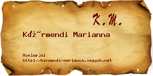 Körmendi Marianna névjegykártya