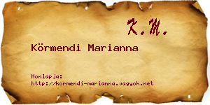 Körmendi Marianna névjegykártya