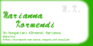 marianna kormendi business card